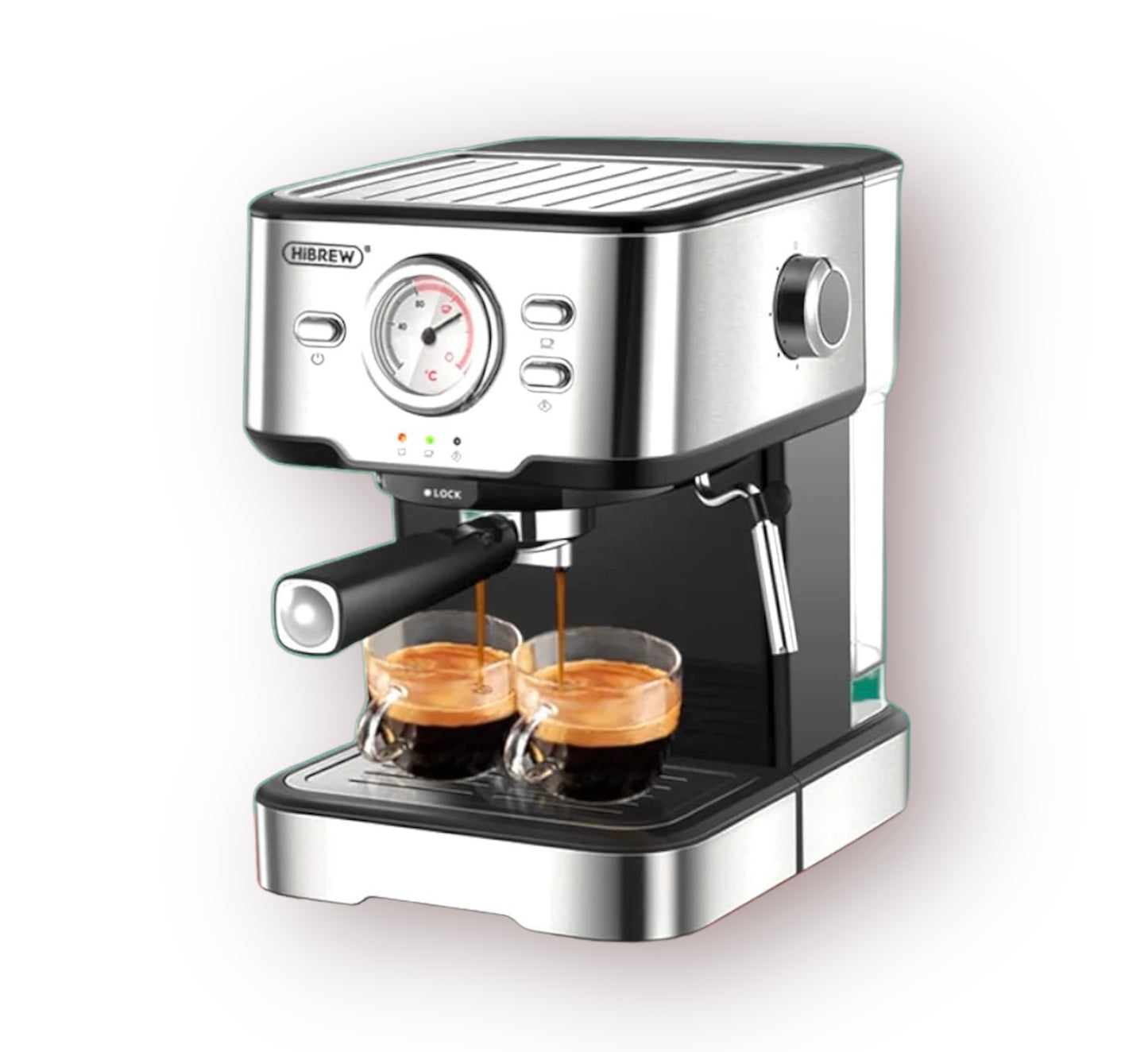 HiBREW Coffee Machine Cafetera 20 Bar Espresso Inox Semi Automatic Expresso Cappuccino Hot Water Steam Temperature Display H5