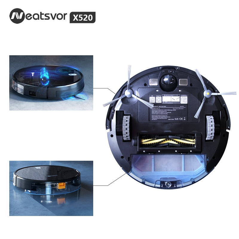 NEATSVOR x520 Robot Vacuum Cleaner 6000pa 5200 MAh Regular Automatic Charging For Sweeping and Mopping Smart Home
